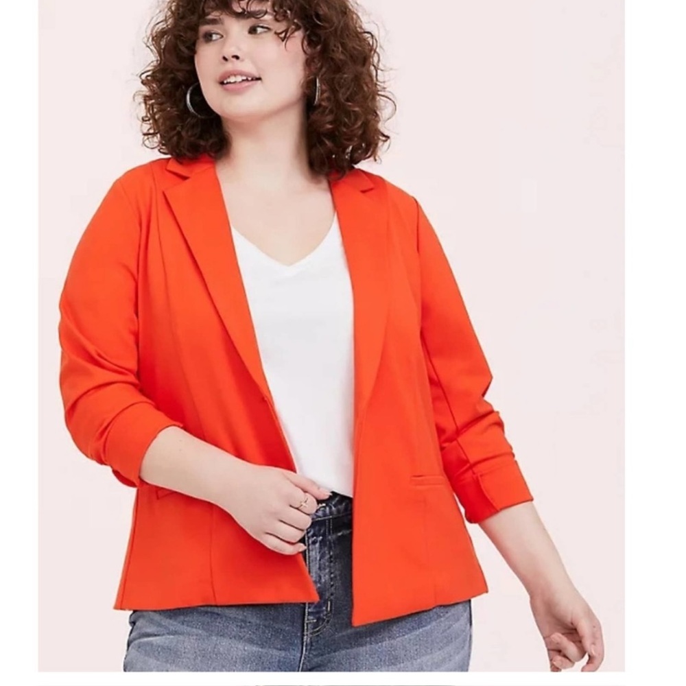 Torrid Orange Premium Ponte Studio Blazer